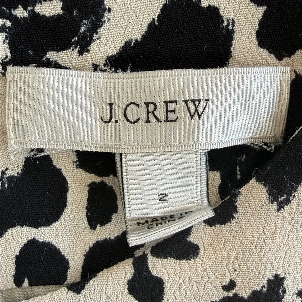 J Crew Women’s Jules Snowcat Print 3/4 Sleeve Dress Size 2